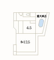 特別室タイプ2 12.5畳+4.5畳 間取り