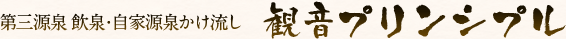 第三源泉 飲泉・自家源泉かけ流し 観音プリンシプル