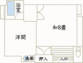 檜風呂付客室 513号室 間取り図
