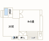 檜風呂付和室 間取り